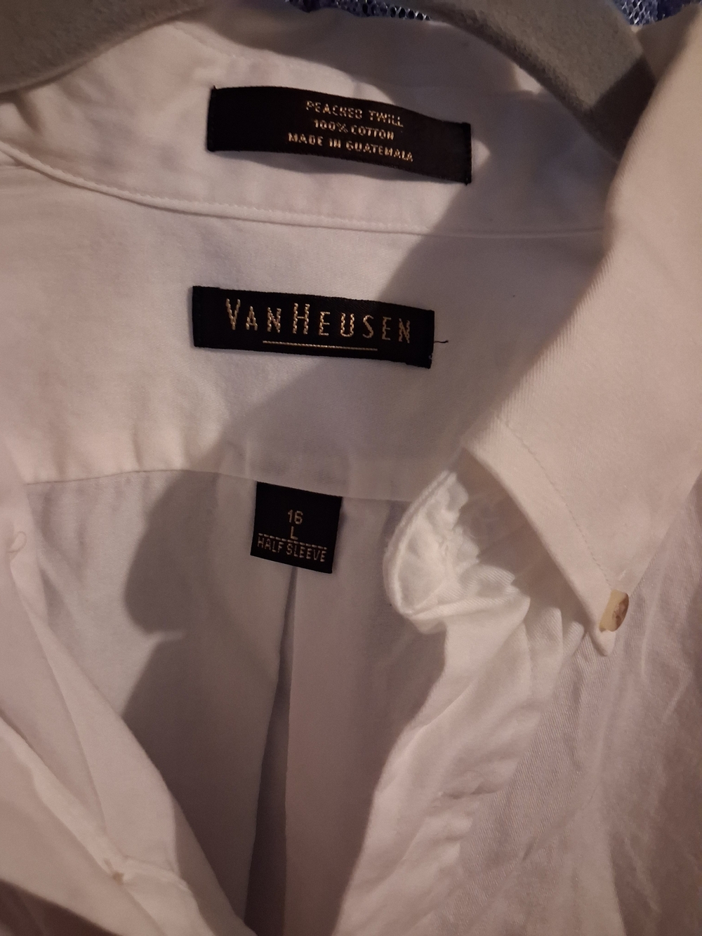 Van Heusen White Men's Dress Shirt Half-Sleeve